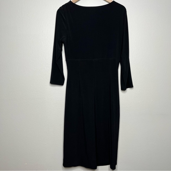 Lauren Ralph Lauren Women Midi Dress‎ 12 Slinky Traverls Gold Slimming Evening - Picture 8 of 9